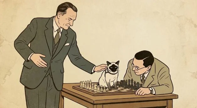 ALEKHINE Y SU TALISMÁN PELUDO: EL GATO QUE ACOMPAÑÓ AL CAMPEÓN MUNDIAL